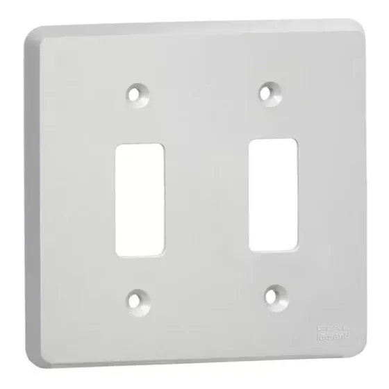 Placa Espelho 4x4 2 Teclas Antiga Cinza - Blux