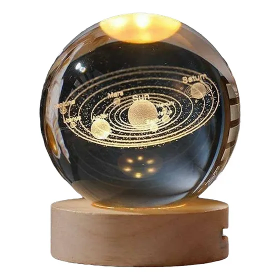 Lámpara De Galaxia Planetaria, Bola De Cristal, Brillante