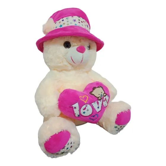 Peluche Regalo Oso Sombrero Love  Amor Y Amistad De 30 Cm