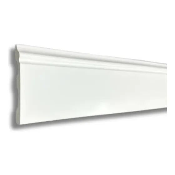 Zocalo De Eps O Poliestireno Blanco 3.0mts X 80mm Alto Blanco
