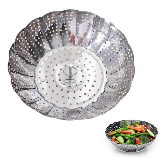Vaporera Hervir Verduras Cocina Plegable De Acero Inoxidable