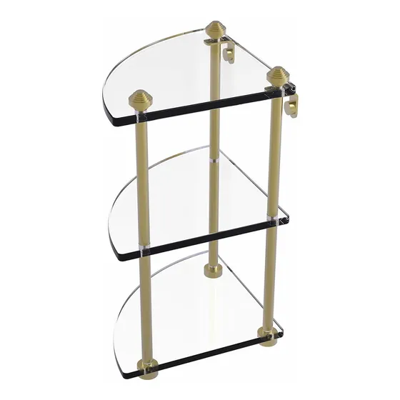 Estante Cristal Tr Nivel Laton Satinado