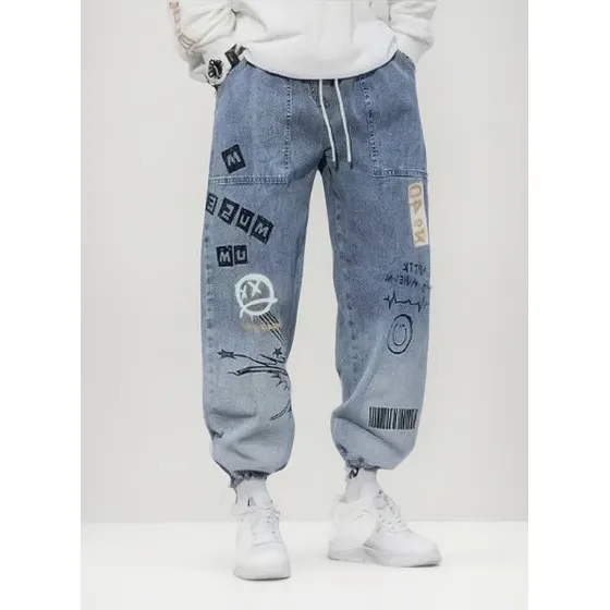 Jeans Cargo Para Hombre Hip Hop Casual Streetwear