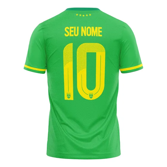Camisa Verde Infantil Time Brasil Personalizada Com Nome