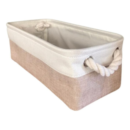 1 Caixa Cesto Organizador Tecido Linho Dobrável 36x16x12 Off 1 Caixa Cesto Organizador Tecido Linho Dobrável 36x16x12 Off