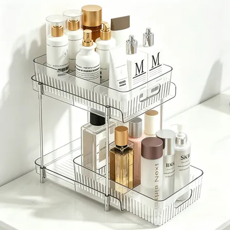 Estante Organizadora De Maquiagem Cosméticos 2 Andares Branco