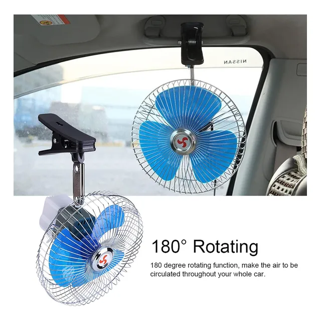 Ventilador Giratorio 12v Funcional Para Carro Camion  O Bus
