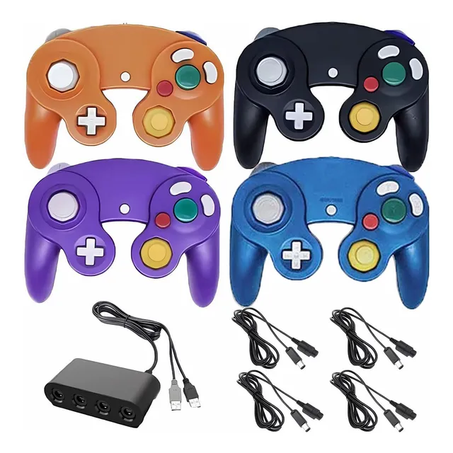 4 Controlador Gamecube Cabl Extension Adaptador Usb Para Pc