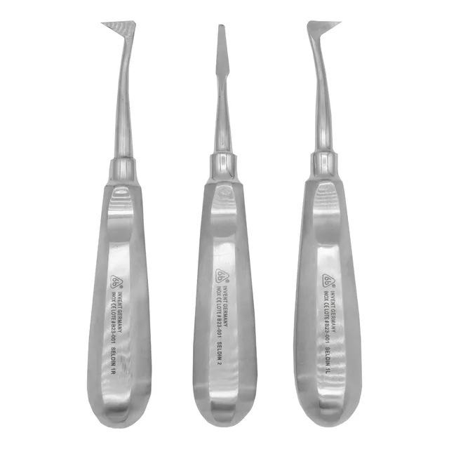 Kit Alavanca Elevador Seldin 1r 1l E 2 Odontologia 6b Invent