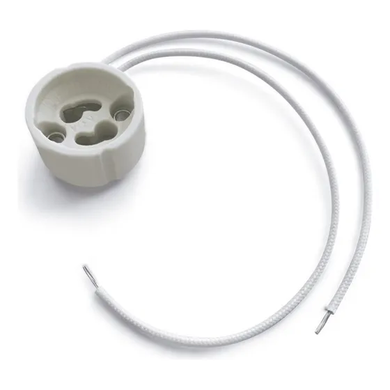 Pack 10 Zocalo Gu10 Lampara Ceramica Dicroica Led Color Blanco