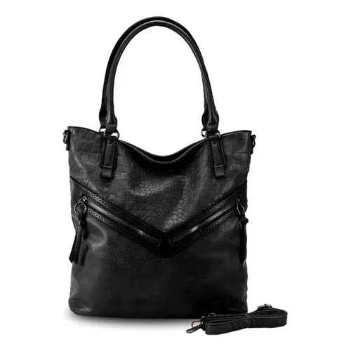 Cartera Detalle Croco Y Correa Lincolns LG Color Negro