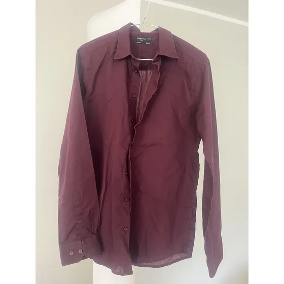 Camisa Italiana Caballero Vino Tinto Talla M