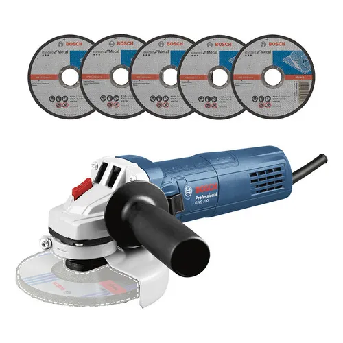 Esmeril Angular Bosch GWS 700 220V 710W Azul Con 5 Discos