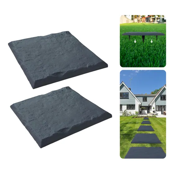 Set 2 Baldosas Decorativas De Plástico Y Resina Para Jardín