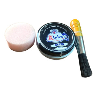 Alpha Grasa Fina Para Zapatos Color Negro 40 Gr + Brochuelo Alpha Grasa Fina Para Zapatos Color Negro 40 Gr + Brochuelo