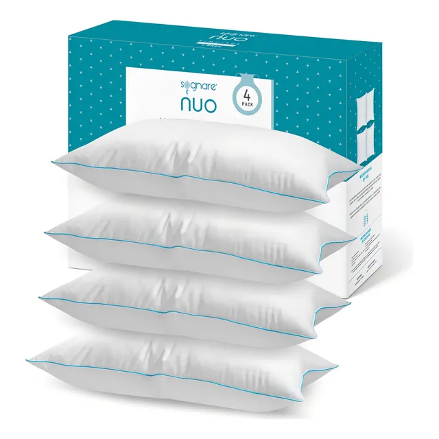 Sognare Nuo Almohada 4 Pack Tamaño King Relleno Semi Firme Color Blanco