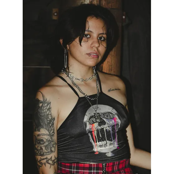 Crop Top Dama Inked Juvenil Estampado 