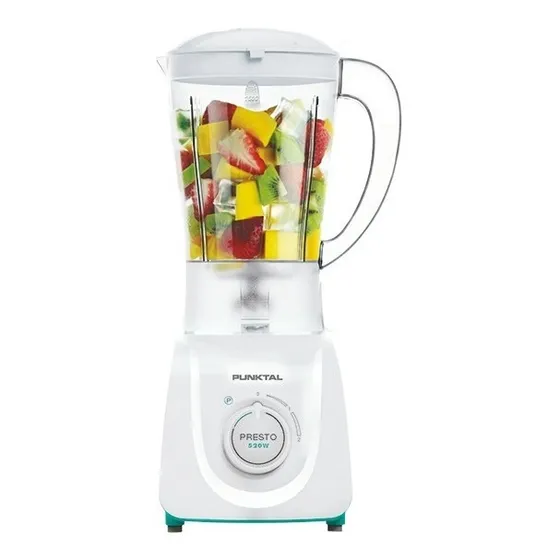 Licuadora Punktal 520w 1,5l Con Cuchilla Pica Hielo Color Blanco