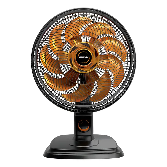 Ventilador De Mesa Mallory 40cm Egeo 220v Preto E Dourado Diâmetro 40 Quantidade De Pás 15