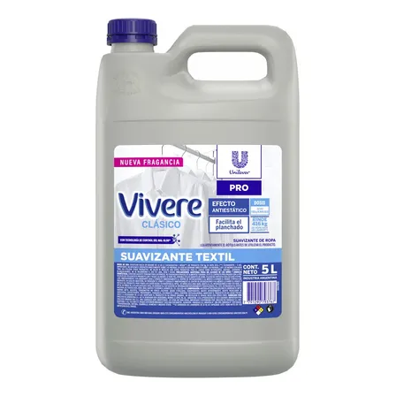 Suavizante Vivere Profesional Ropa Textil Antiestático 5 Litros