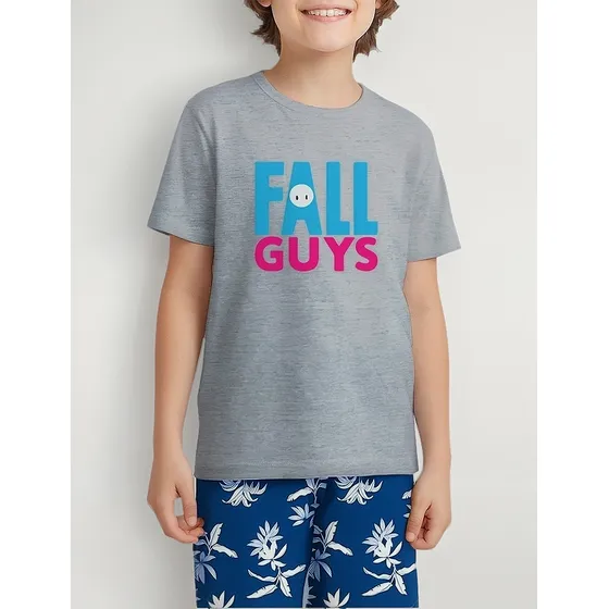 Camiseta Criança Infantil Jogo Fall Guys Game Kids Geek Nerd