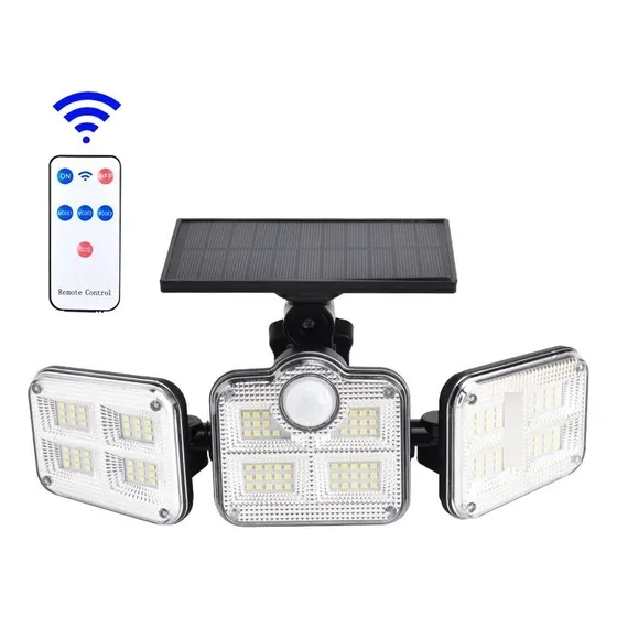 Lampara Solar Triple De Pared De Luces Led Para Exteriores.