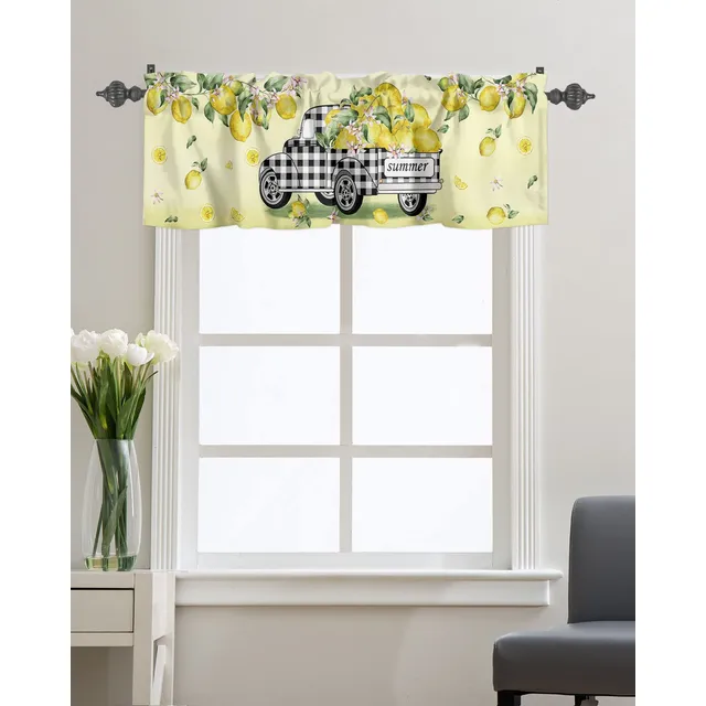 Cenefa Ventana Para Cocina Camion Cuadro Negro Granja Limon