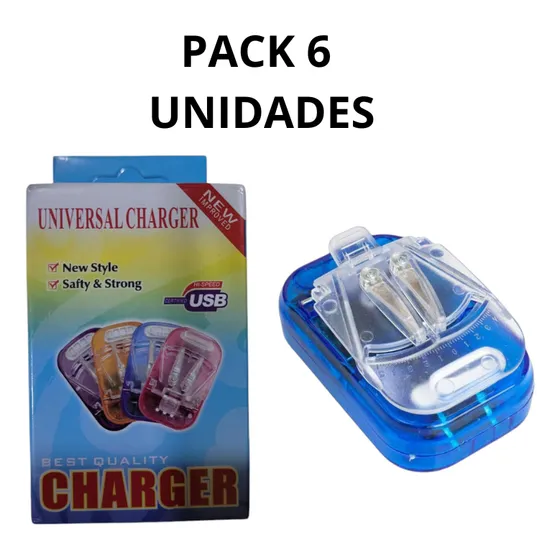 Cargador De Batería Universal Azul Pack 6