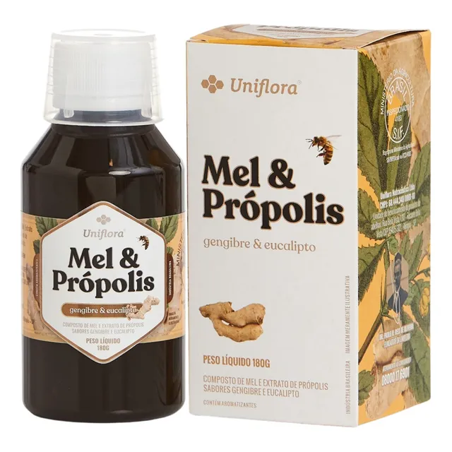 Xarope De Mel Com Própolis Gengibre Eucalipto 180g Uniflora