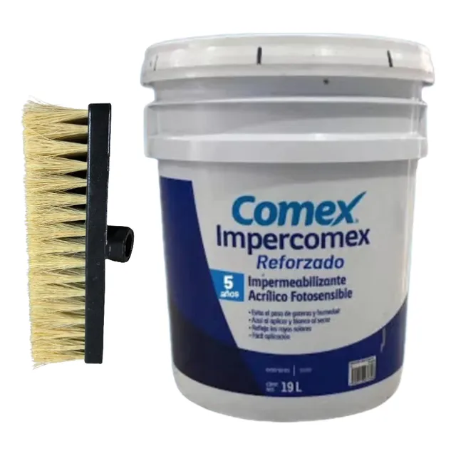 Impermeabilizante Comex Reforzado 5 Años 19l + Cepillo Ixtle