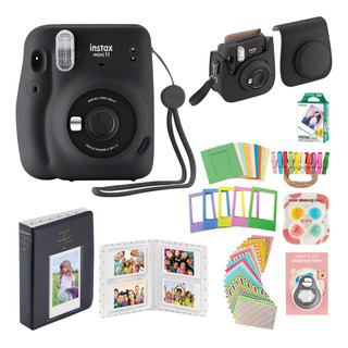 Cámara Fujifilm Instax Mini 11 Gris Antracita Con Funda Y Pe Cámara Fujifilm Instax Mini 11 Gris Antracita Con Funda Y Pe