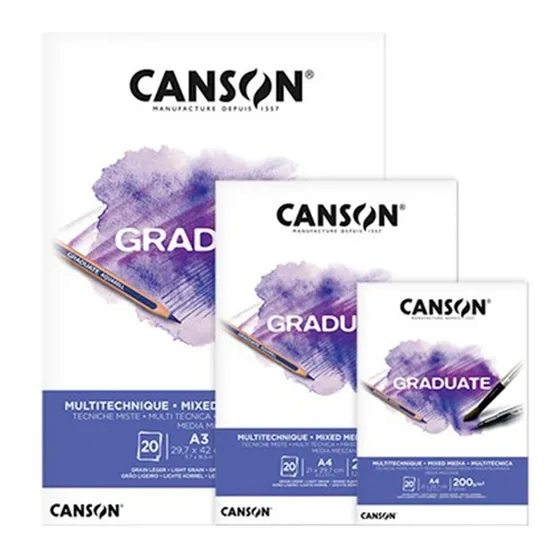 Block Canson Graduate Mix Media A4 200g 20h 