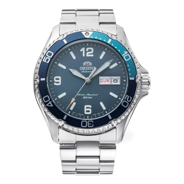 Reloj Estilo Buzo Japonés Orient Mako-3 De 200 M, Azul Mate,