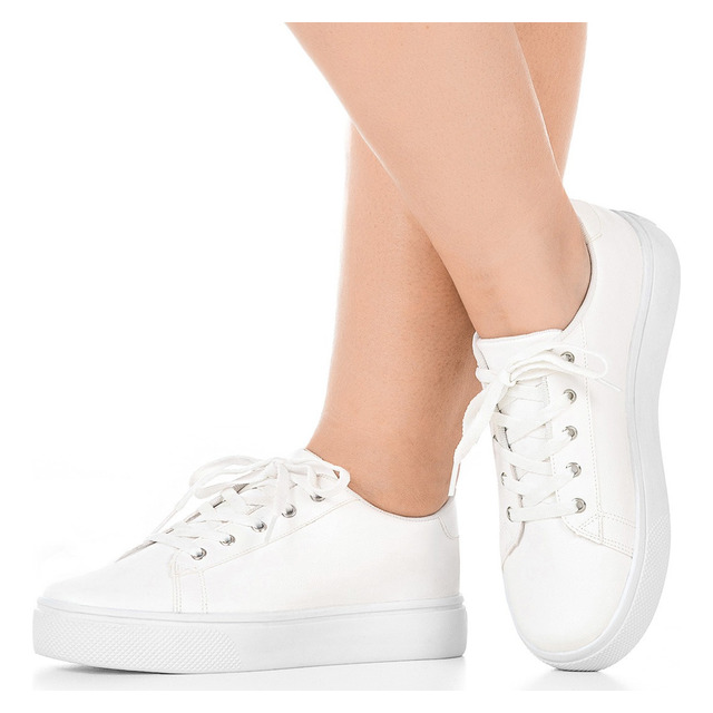 Tenis Feminino Star Casual Branco Sola Borracha Macio Leve Tenis Feminino Star Casual Branco Sola Borracha Macio Leve