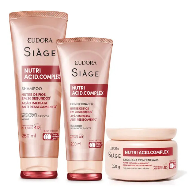Siàge Nutri Acid.complex Shampoo + Condicionador + Máscara Siàge Nutri Acid.complex Shampoo + Condicionador + Máscara