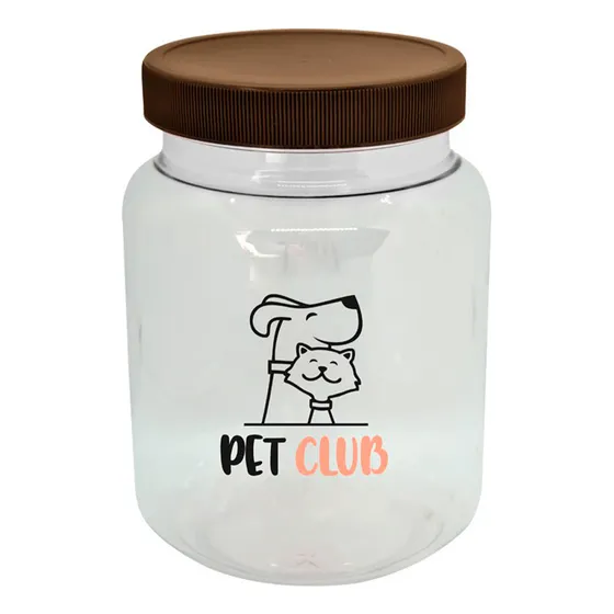 Contenedor Alimento Mascota Perro Gato Pet Club 1 Litro Color Marrón Oscuro