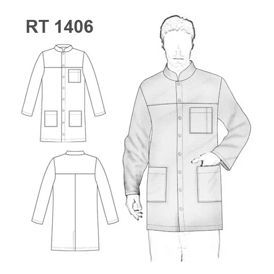 Moldesunicose Patrón Bata Hombre Trabajo Ropa Papel