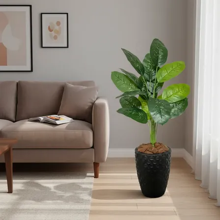 Planta Artificial Comigo Ninguem Pode+vaso Diamante Completo