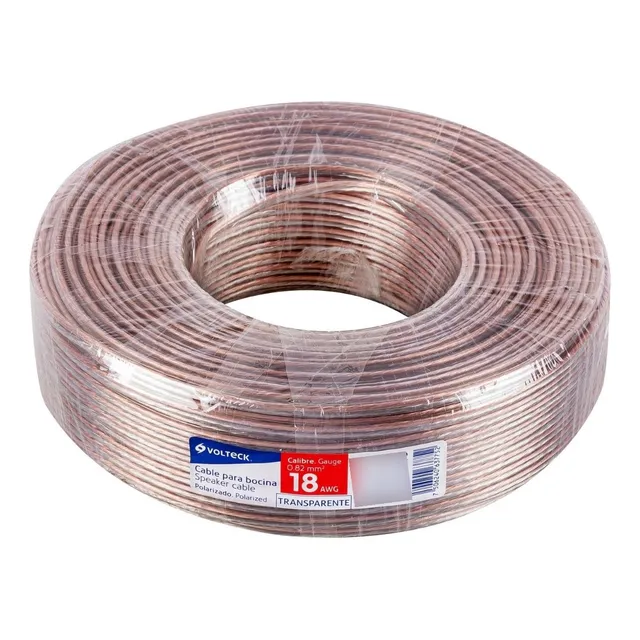 Cable Polarizado Para Bocina 18 Awg 100 M Volteck 46270