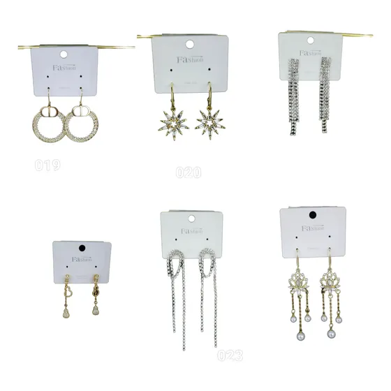 Zarcillos Largos Elegantes Dama Moda Brillantes Perlas 
