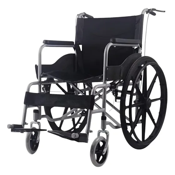 Silla De Ruedas Geriatrica Eoland Silla Plegable Liviana Discapacitados Adulto Mayor Frenos En Manillar Todo Terreno Reposa Pies
