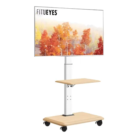 Soporte Tv Rack Movil Con Ruedas 32 A70 Base Pedestal Blanco Blanco
