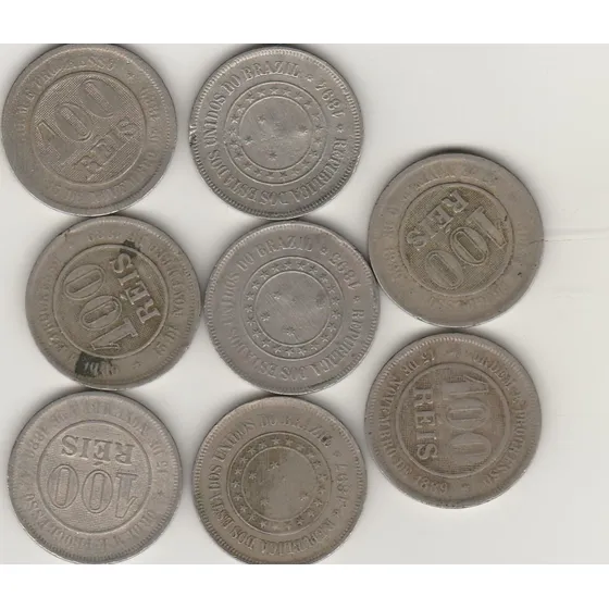Serie De Moedas De 100 Reis De 1889 A 1899
