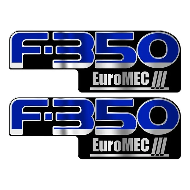 Par Emblema Adesivo Resinado Lateral Ford F350 Euromec Iii