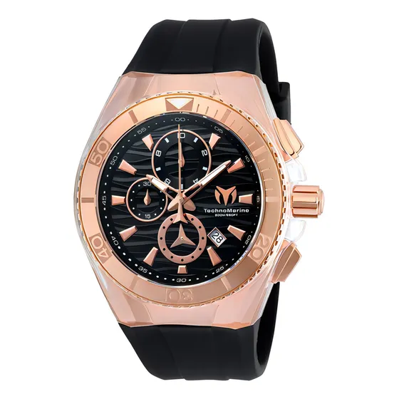 Reloj Para Hombre Technomarine Cruise Tm-115048 Dorado Color de la correa Negro