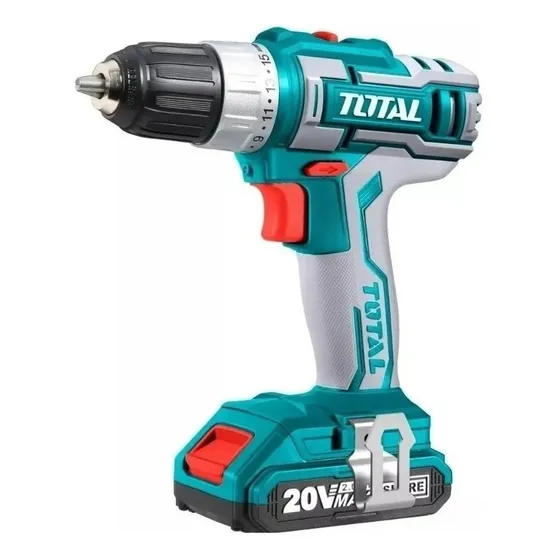 Taladro atornillador inalámbrico de 10mm Total TDLI20021-4 20V + 1 batería de 2Ah + accesorio con caja de cartón 220V 50Hz/60Hz