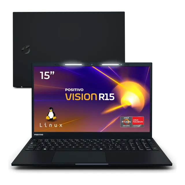 Notebook Positivo Vision R15 Lumina Bar, Amd Ryzen 5 8gb 256gb, Tela 15 Polegadas Full Hd Antirreflexo, Linux - Preto Notebook Positivo Vision R15 Lumina Bar, Amd Ryzen 5 8gb 256gb, Tela 15 Polegadas Full Hd Antirreflexo, Linux - Preto