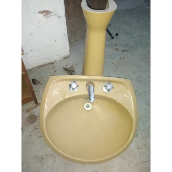 Juego Loza Sanitaria Inhodoro Bidet Y Lavatorio Con Giferia Beige