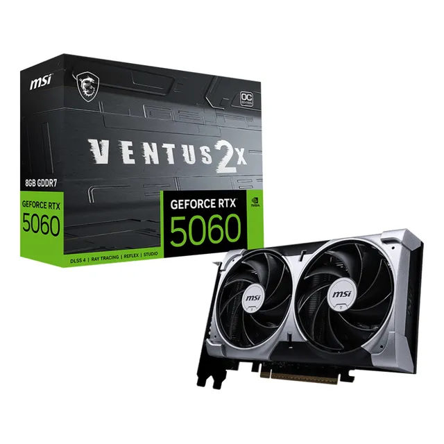 Placa De Video Nvidia Geforce Msi Rtx 5060 Ventus 2x Oc 8gb Gddr7 Dlss4