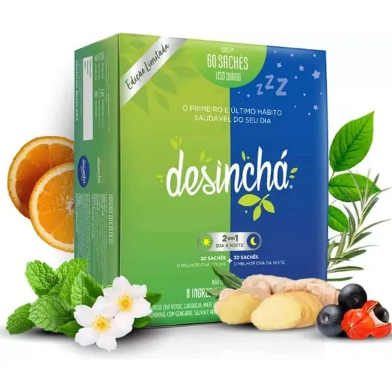 Chá Funcional Desincha Misto Dia E Noturno 60 Sachês